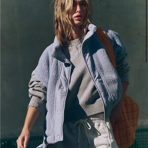 LIKE NEW FP Movement by Free People Blue Scout It Out Fleece Vest.